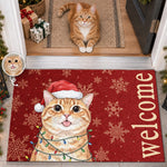 Custom Photo Home Decor Decorative Mat - Personalized  Christmas Birthday Gifts For Dog Cat Lovers, Dog Dad And Mom, Cat Owners - No Entry Without A Paw Check