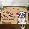 Custom Photo Home Decor Decorative Mat - Personalized  Christmas Birthday Gifts For Dog Cat Lovers, Dog Dad And Mom, Cat Owners - Holiday Patrol Is Watching