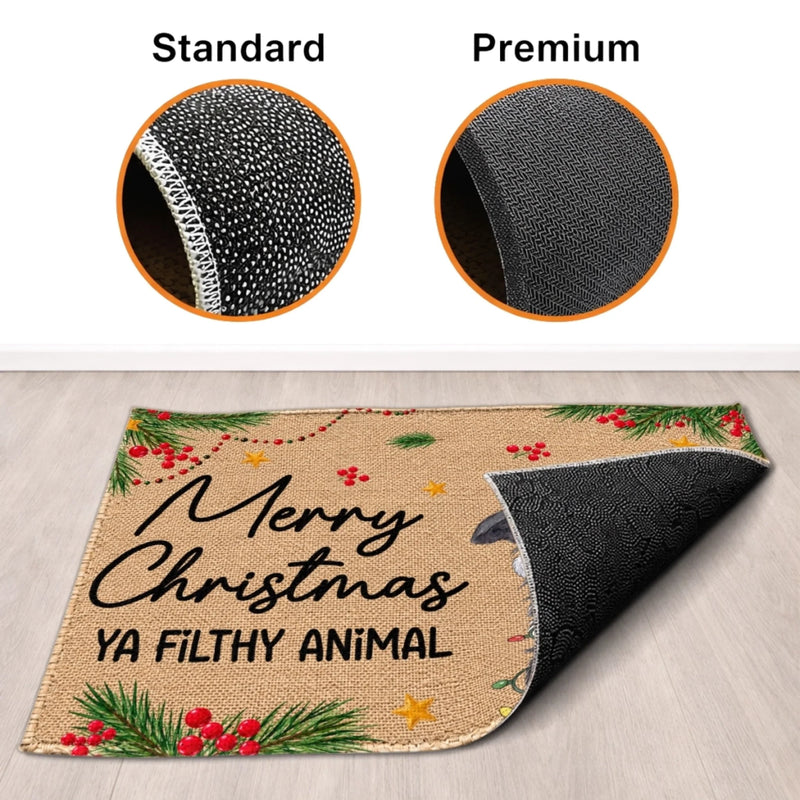 Custom Photo Home Decor Decorative Mat - Personalized  Christmas Birthday Gifts For Dog Cat Lovers, Dog Dad And Mom, Cat Owners - Holiday Patrol Is Watching