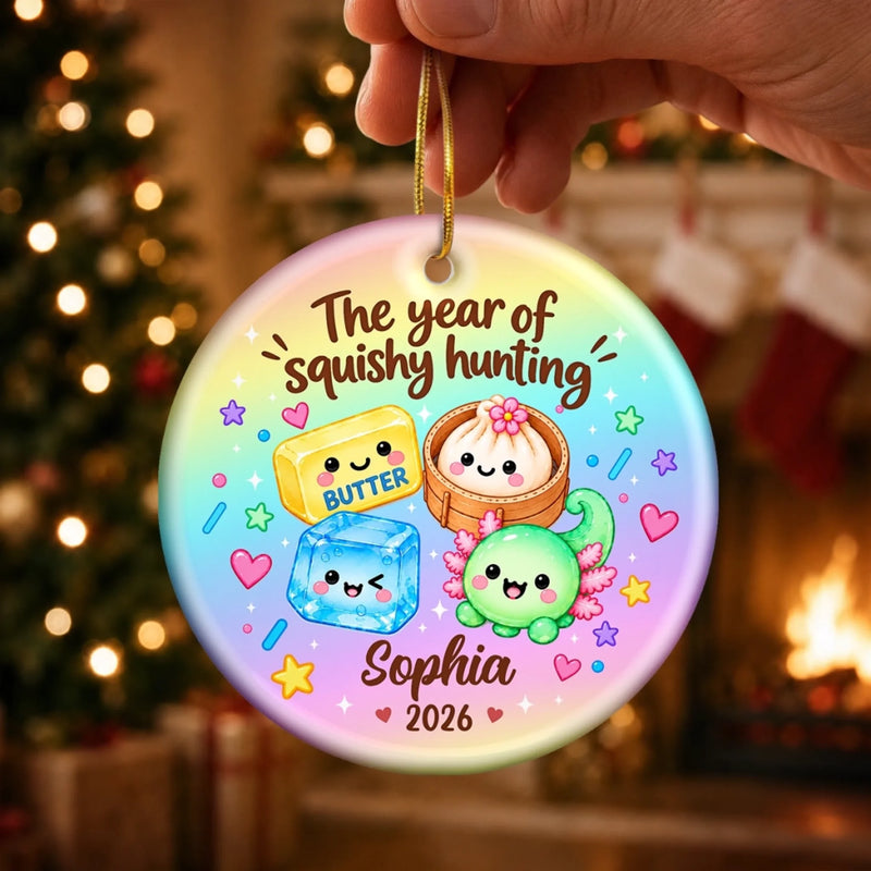 Custom Squishy Ceramic Ornament - Personalized Christmas Birthday Gifts For Kids - Squishy Season Is Here