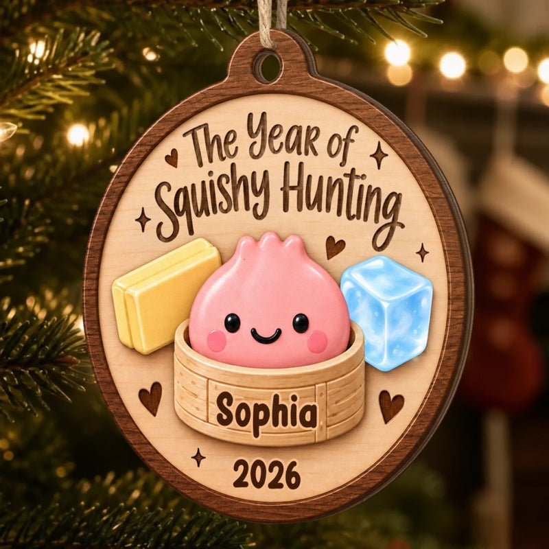 Custom Squishy Wooden Ornament - Personalized Christmas Birthday Gifts For Kids - Wrapped In Squishy Joy