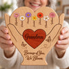 Custom Shaped Wooden Art Puzzle - Personalized Mother's Day Father's Day Birthday Gifts For Mom, Dad, Grandma, Grandpa - Because Of You We Bloom