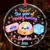 Custom Squishy Circle Glass Ornament - Personalized Christmas Birthday Gifts For Kids - Merry Squishy Moments