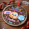 Custom Squishy Circle Glass Ornament - Personalized Christmas Birthday Gifts For Kids - Merry Squishy Moments