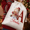 Custom Snowman Drawstring Gift Bag - Personalized Christmas Birthday Gifts For Mom, Dad, Brother, Sister - Frozen Joy Warm Happy Hearts