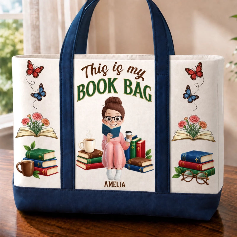 Custom Canvas Tote Bag - Personalized Bookish Gifts For Book Lovers, Bookworms, Readers - Booked And Unbothered