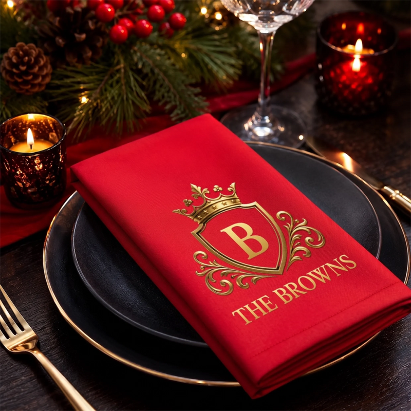 Custom Cotton Napkin - Personalized Christmas Birthday Gifts For Mom, Dad, Brother, Sister - Merry All The Way