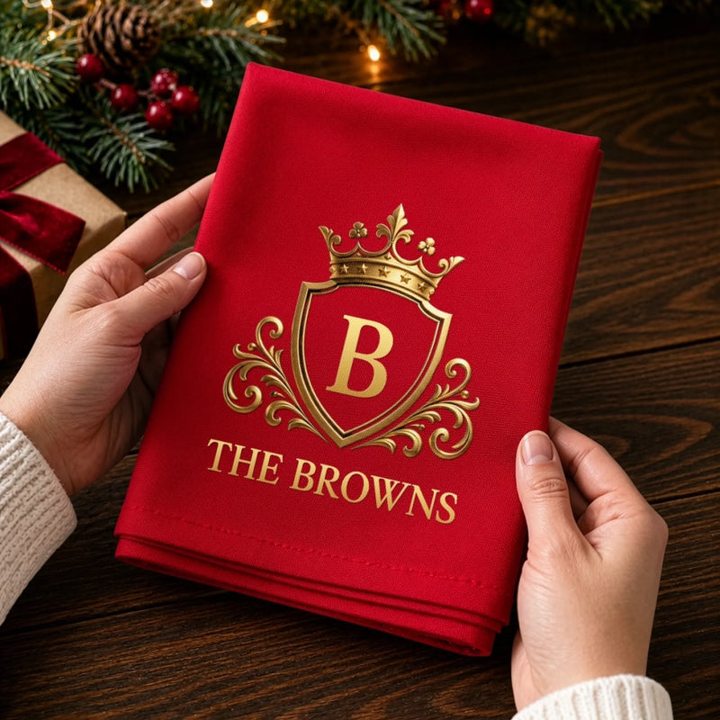 Custom Cotton Napkin - Personalized Christmas Birthday Gifts For Mom, Dad, Brother, Sister - Merry All The Way