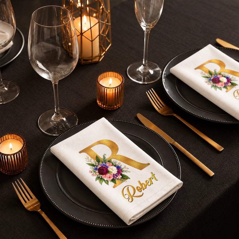 Custom Cotton Napkin - Personalized Christmas Birthday Gifts For Mom, Dad, Brother, Sister - Cozy Nights Jolly Lights