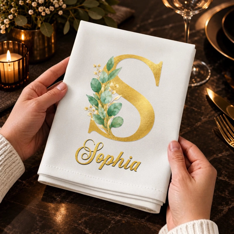Custom Cotton Napkin - Personalized Christmas Birthday Gifts For Mom, Dad, Brother, Sister - Holiday Magic Starts Here