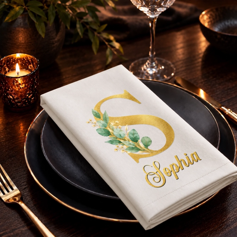 Custom Cotton Napkin - Personalized Christmas Birthday Gifts For Mom, Dad, Brother, Sister - Holiday Magic Starts Here