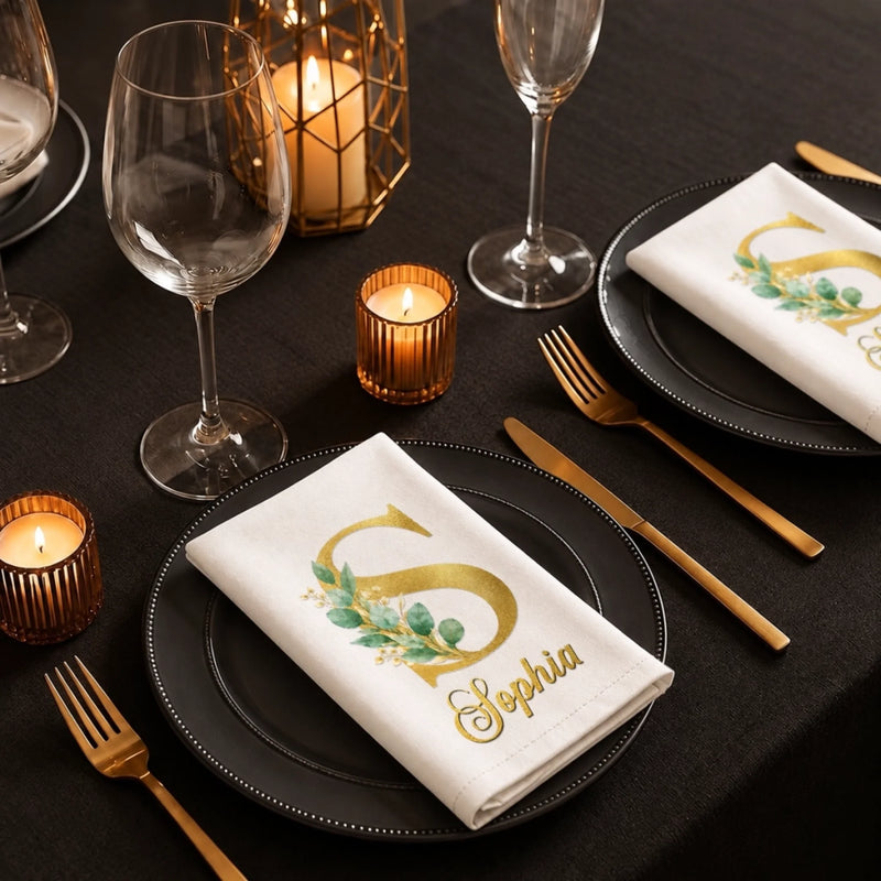 Custom Cotton Napkin - Personalized Christmas Birthday Gifts For Mom, Dad, Brother, Sister - Holiday Magic Starts Here