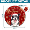 Custom Photo Ceramic Ornament - Personalized Christmas Birthday Gifts For Dog Cat Lovers, Dog Dad And Mom, Cat Owners - Merry Christmas, Happy Paws