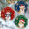 Custom Photo Ceramic Ornament - Personalized Christmas Birthday Gifts For Dog Cat Lovers, Dog Dad And Mom, Cat Owners - Merry Christmas, Happy Paws