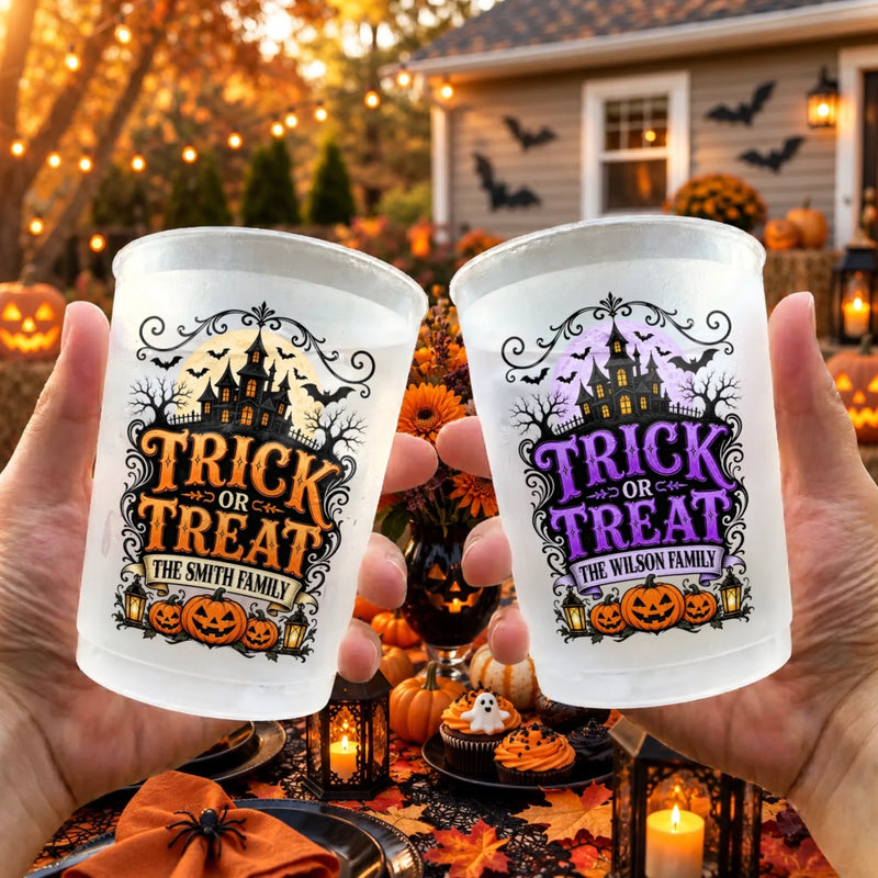 Custom Party Cups - Personalized Halloween Gifts For Mom, Dad, Brother, Sister - Spooky Nights With The Family