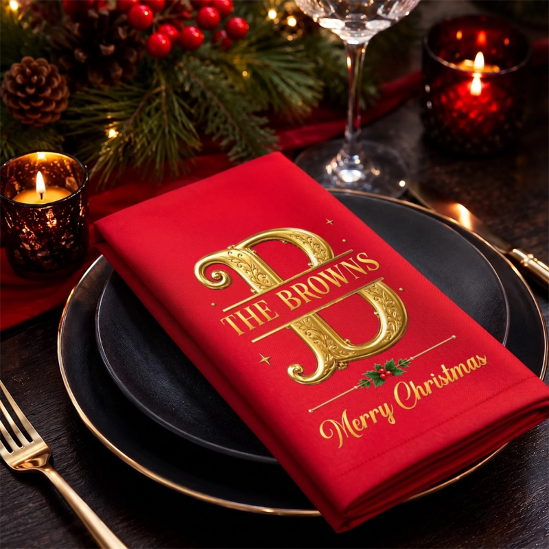 Custom Cotton Napkin - Personalized Christmas Birthday Gifts For Mom, Dad, Brother, Sister - Together Through Every Holiday