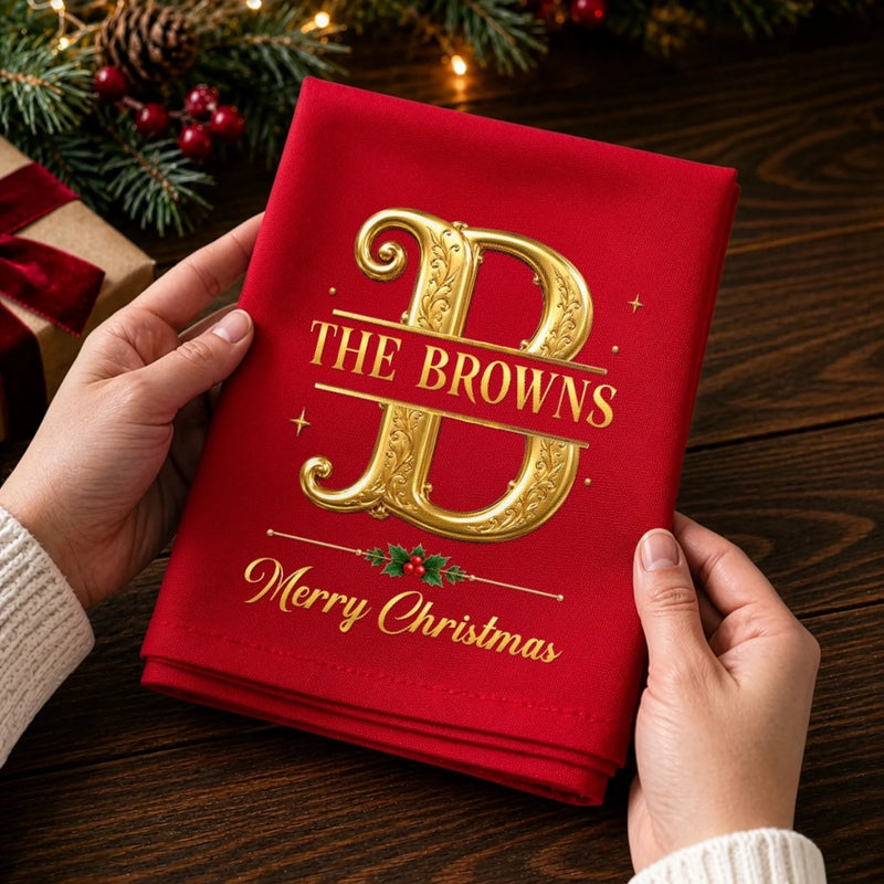 Custom Cotton Napkin - Personalized Christmas Birthday Gifts For Mom, Dad, Brother, Sister - Together Through Every Holiday