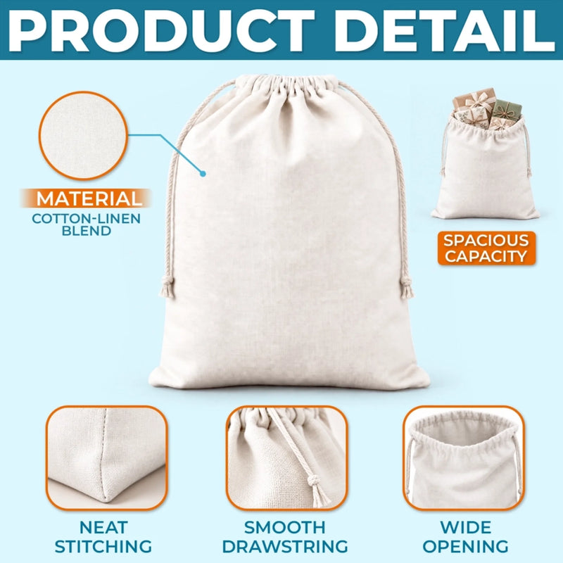 Custom Drawstring Gift Bag - Personalized Christmas Birthday Gifts For Mom, Dad, Brother, Sister - Filled With Love And Smiles