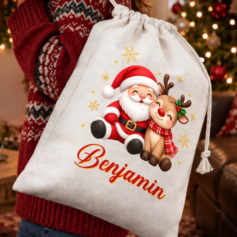 Custom Drawstring Gift Bag - Personalized Christmas Birthday Gifts For Mom, Dad, Brother, Sister - Filled With Love And Smiles