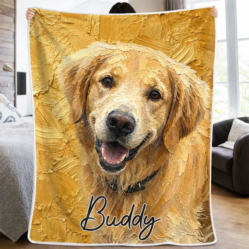 Custom Photo Blanket - Personalized Birthday Gifts For Dog Cat Lovers, Dog Dad And Mom, Cat Owners - Snuggle Up With Fur