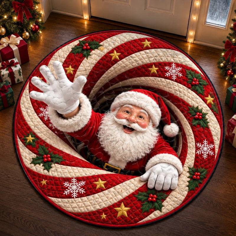 Custom Quilted Round Mat - Personalized Christmas Birthday Gifts For Mom, Dad, Brother, Sister - Welcome To Our Cozy Home