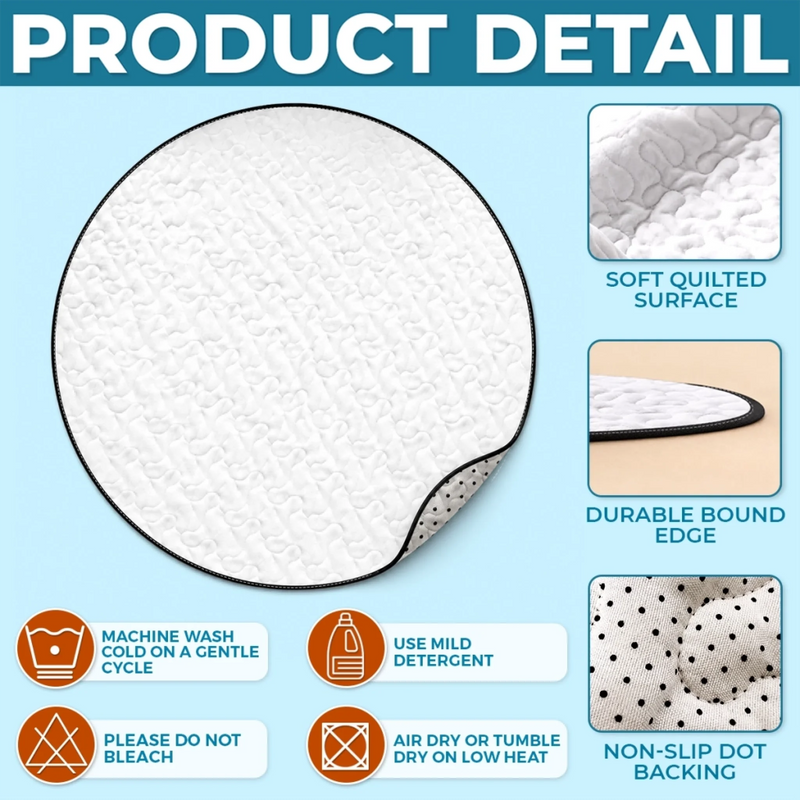 Custom Quilted Round Mat - Personalized Christmas Birthday Gifts For Mom, Dad, Brother, Sister - Welcome To Our Cozy Home