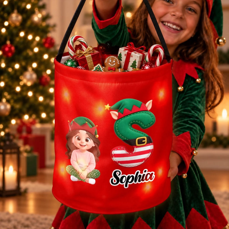 Custom LED Light Bucket Bag - Personalized Christmas Birthday Gifts For Mom, Dad, Brother, Sister - A Bag Full Of Magic