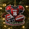 Custom America Football Acrylic Ornament - Personalized Christmas Birthday Gifts For America Football Lovers, Sports Fans, Sports Lovers - Born To Play Hard Always