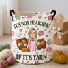 Custom Yarn Laundry Basket - Personalized Birthday Gifts For Crochet Knitting Lovers, Crocheters, Knitters - Happiness Is A Fresh Skein
