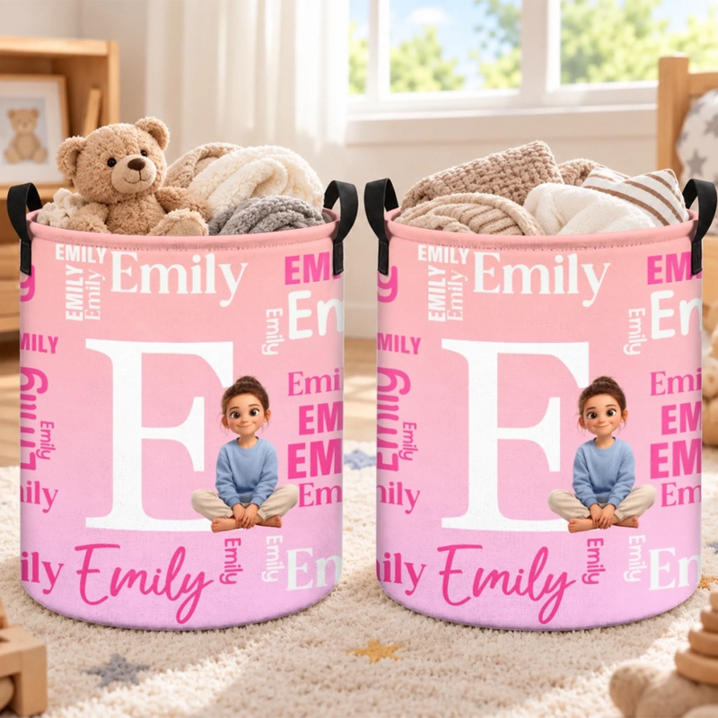 Custom Photo Laundry Basket - Personalized Birthday Gifts For Kids - Growing Curious Every Day