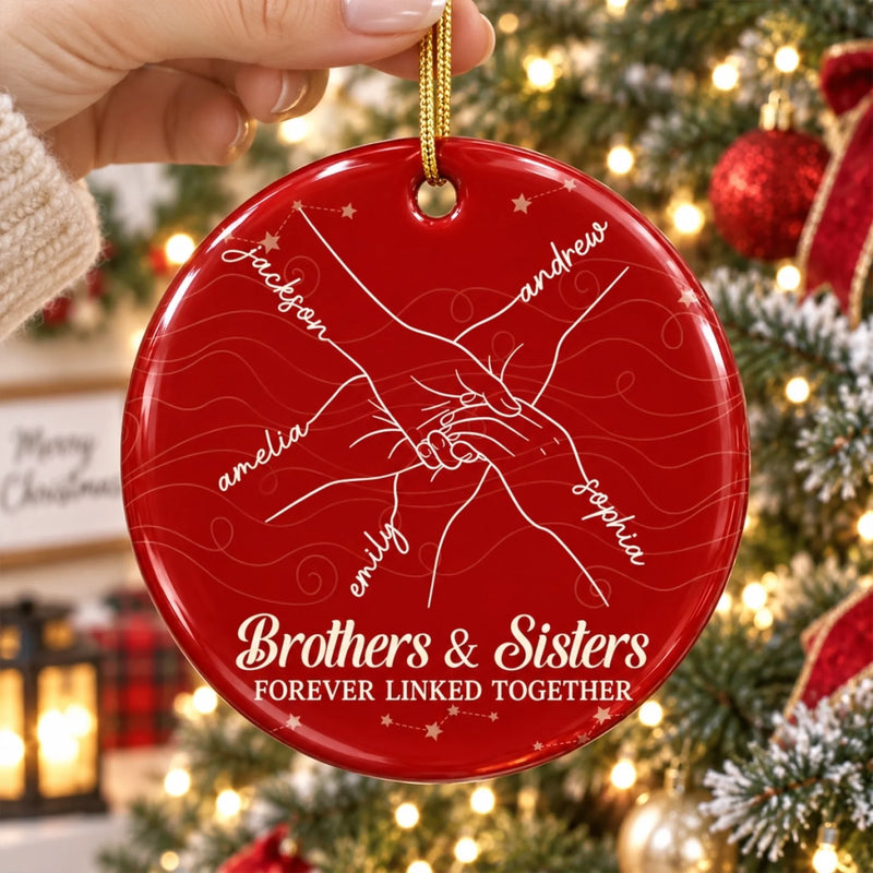 Custom Ceramic Ornament - Personalized Christmas Birthday Gifts For Mom, Dad, Brother, Sister - From Childhood Memories To Forever