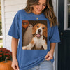 Custom Photo Funny Dog Selfie With Boo T-Shirt - Personalized Halloween Gifts For Dog Cat Lovers, Dog Dad And Mom, Cat Owners - My Pet Says Boo