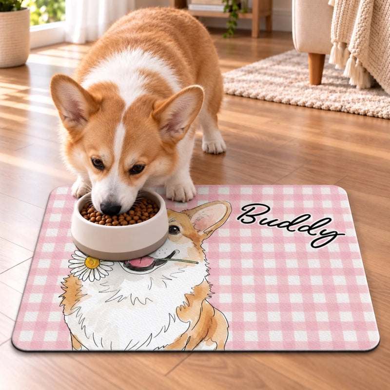 Custom Photo Pet Feeding Mat - Personalized Birthday Gifts For Dog Cat Lovers, Dog Dad And Mom, Cat Owners - Fur Baby, Sweet Love