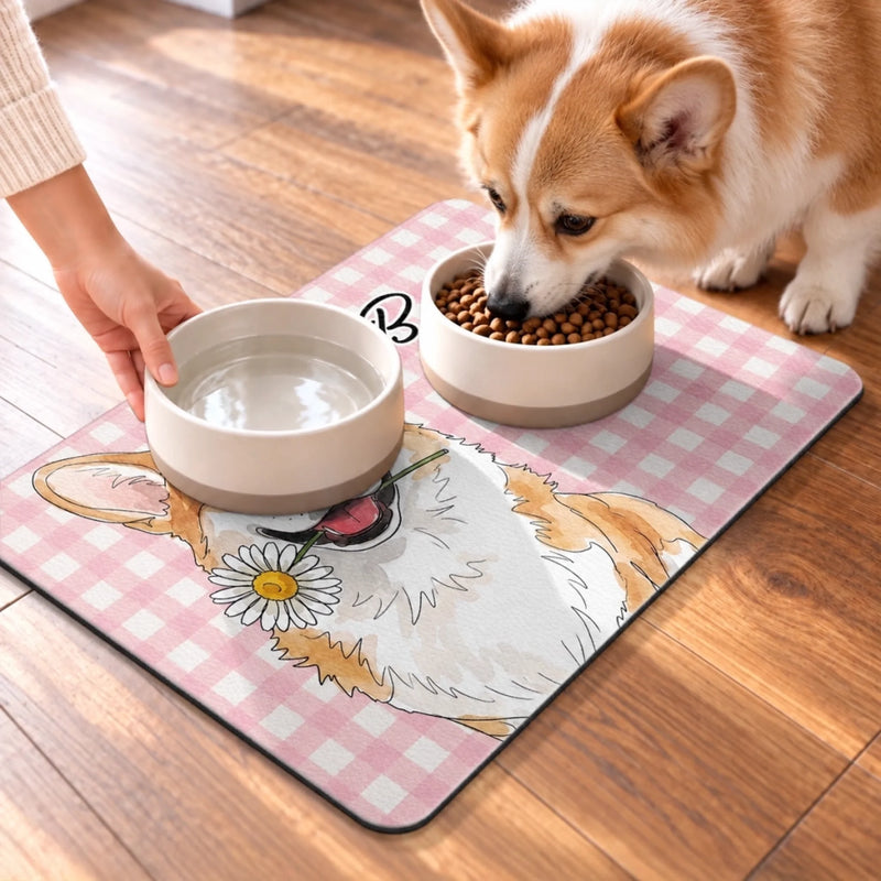 Custom Photo Pet Feeding Mat - Personalized Birthday Gifts For Dog Cat Lovers, Dog Dad And Mom, Cat Owners - Fur Baby, Sweet Love