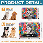 Custom Photo Pet Feeding Mat - Personalized Birthday Gifts For Dog Cat Lovers, Dog Dad And Mom, Cat Owners - Sweet Paws, Happy Soul