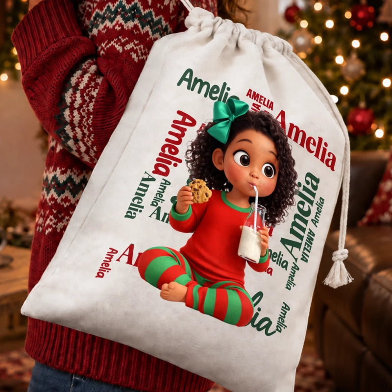 Custom Photo Drawstring Gift Bag - Personalized Christmas Birthday Gifts For Mom, Dad, Brother, Sister - Joyful Days Cozy Nights