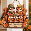 Custom Squirrels, Nuts Wood Sign - Personalized Birthday Gifts For Grandma, Grandpa - Our Little Acorn Crew