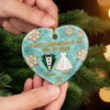 Custom First Christmas Ceramic Ornament - Personalized Anniversary Christmas Wedding Gifts For Husband And Wife, Him And Her - Wrapped In Newlywed Love