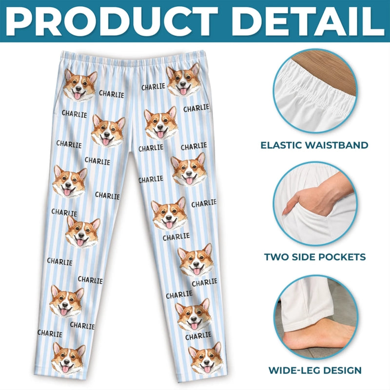 Custom Photo Pajama Pants - Personalized Christmas Birthday Gifts For Dog Cat Lovers, Dog Dad And Mom, Cat Owners - Dreaming With My Pup