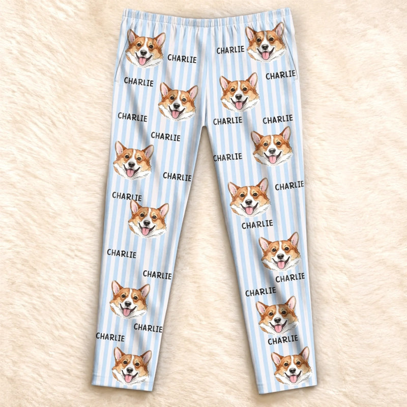 Custom Photo Pajama Pants - Personalized Christmas Birthday Gifts For Dog Cat Lovers, Dog Dad And Mom, Cat Owners - Dreaming With My Pup