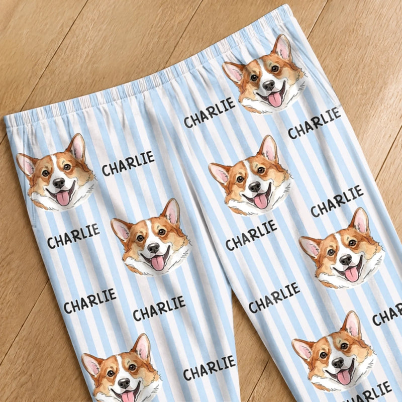 Custom Photo Pajama Pants - Personalized Christmas Birthday Gifts For Dog Cat Lovers, Dog Dad And Mom, Cat Owners - Dreaming With My Pup
