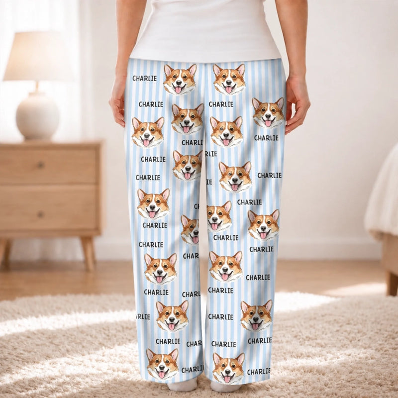 Custom Photo Pajama Pants - Personalized Christmas Birthday Gifts For Dog Cat Lovers, Dog Dad And Mom, Cat Owners - Dreaming With My Pup