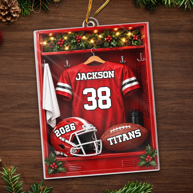 Custom America Football Acrylic Ornament - Personalized Christmas Birthday Gifts For America Football Lovers, Sports Fans, Sports Lovers - Game Day Spirit Lives Here