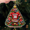 Custom America Football Acrylic Ornament - Personalized Christmas Birthday Gifts For America Football Lovers, Sports Fans, Sports Lovers - Always Ready For Game Day