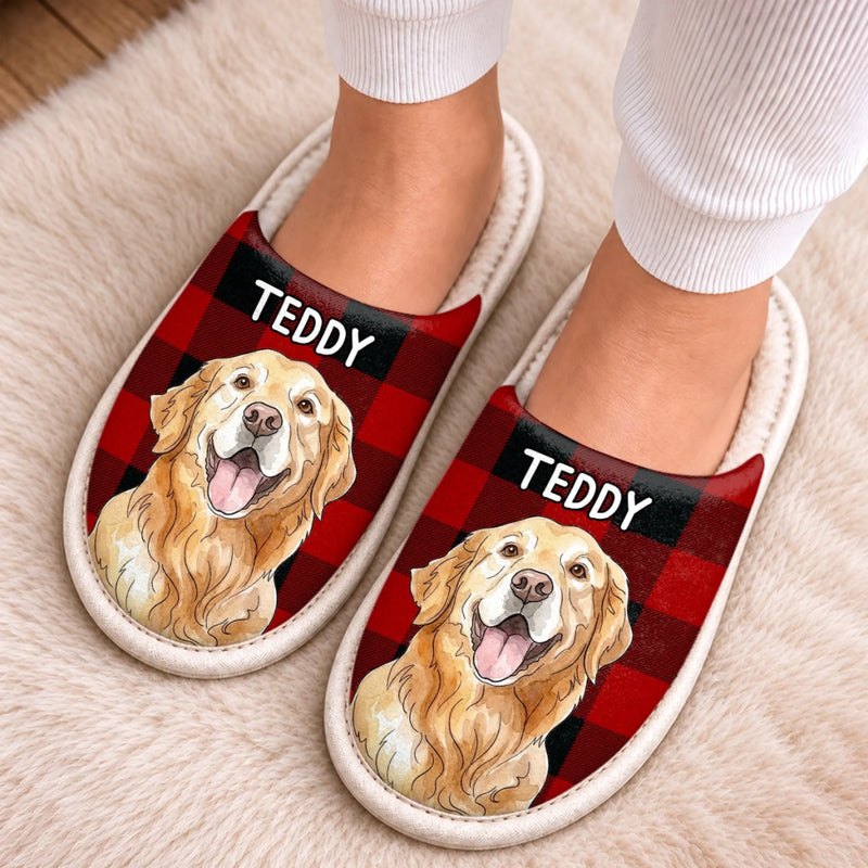 Custom Photo Flat Scuff Slippers - Personalized Christmas Birthday Gifts For Dog Cat Lovers, Dog Dad And Mom, Cat Owners - Soft Paws, Big Heart