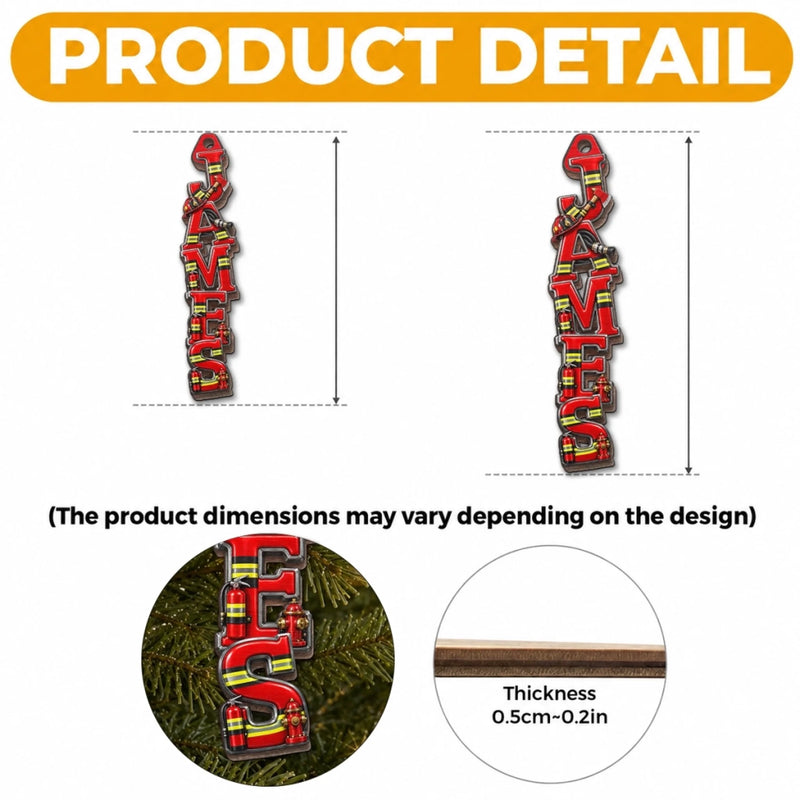 Custom Letter Wooden Ornament - Personalized Christmas Birthday Gifts for Police Officers, Firefighters, Truck Drivers, Nurses, Teachers - Making Spirits Bright At Work