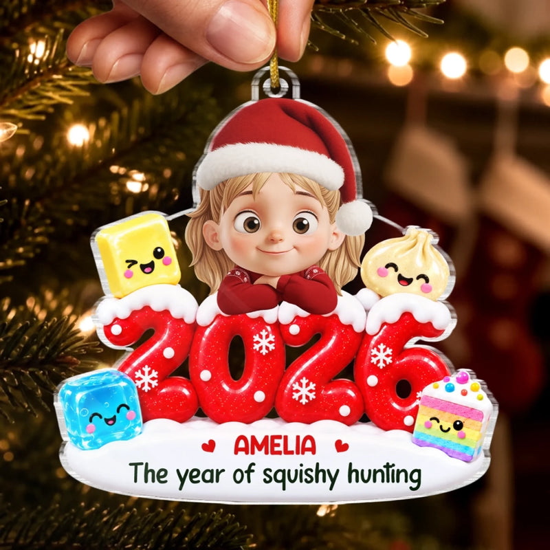 Custom Dumpling Squishy Acrylic Ornament - Personalized Christmas Birthday Gifts For Kids - Pure Joy In Every Moment