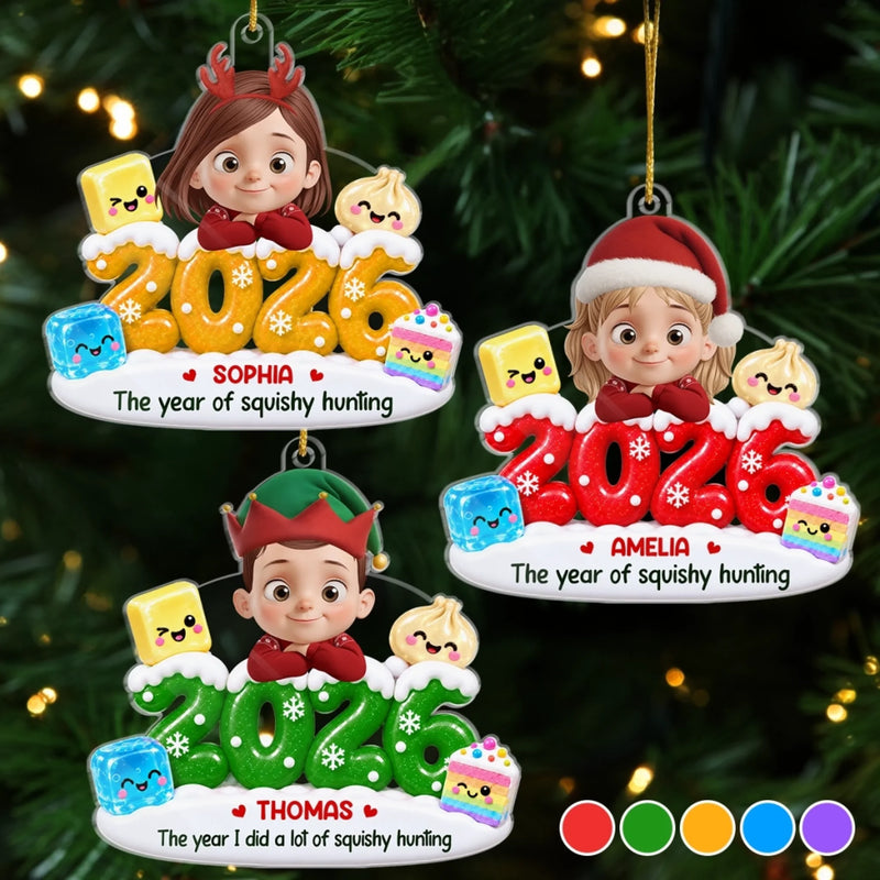 Custom Dumpling Squishy Acrylic Ornament - Personalized Christmas Birthday Gifts For Kids - Pure Joy In Every Moment