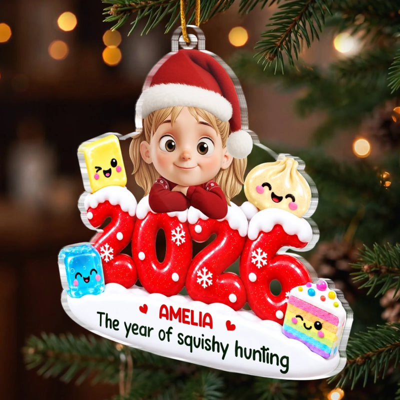 Custom Dumpling Squishy Acrylic Ornament - Personalized Christmas Birthday Gifts For Kids - Pure Joy In Every Moment