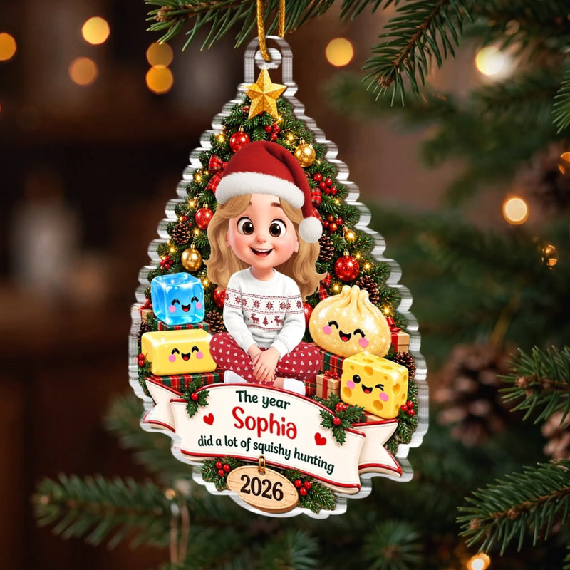 Custom Dumpling Squishy Acrylic Ornament - Personalized Christmas Birthday Gifts For Mom, Dad, Brother, Sister, Kids - Sweet Holiday Smiles Every Day